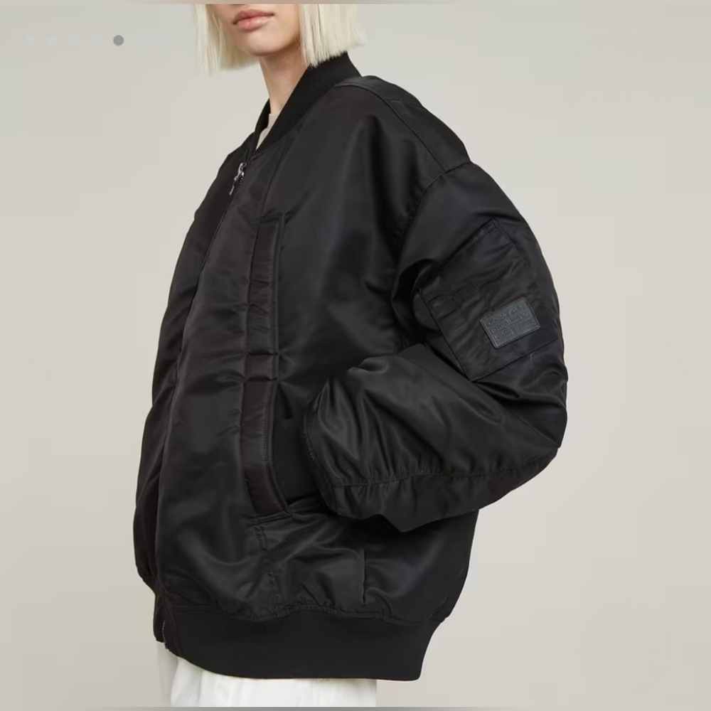 NWT! G Star Raw, Macro Balloon Bomber, Dark Black, Size Small, MSRP $320 - Picture 5 of 7